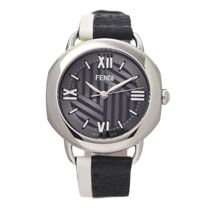 Fendi Stainless Steel Calfskin 38mm Selleria Two Tone Quartz Watch Grey 1 of 6