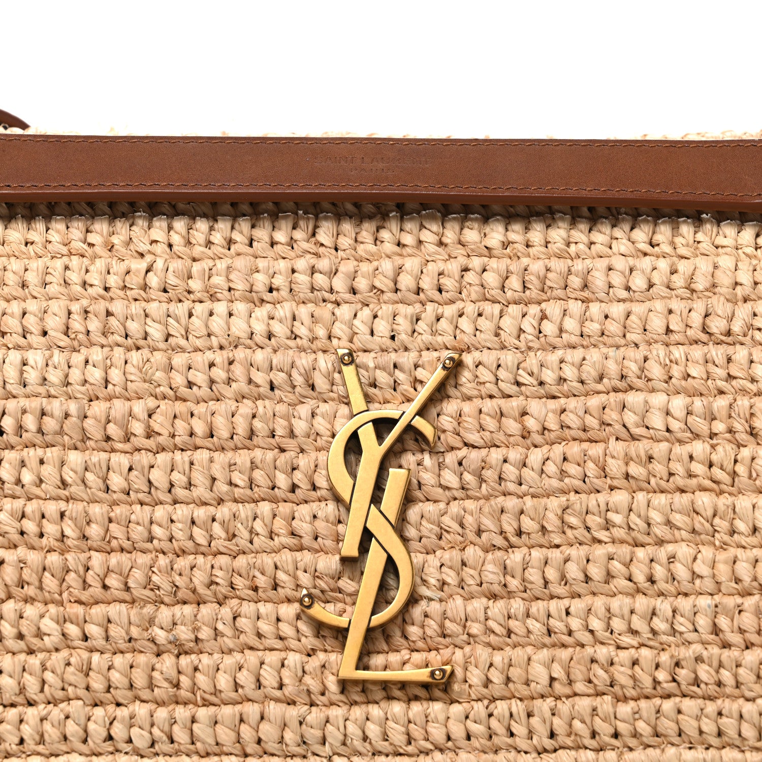 Saint Laurent Raffia Calfskin Monogram Medium Niki Chain Satchel 7 of 9