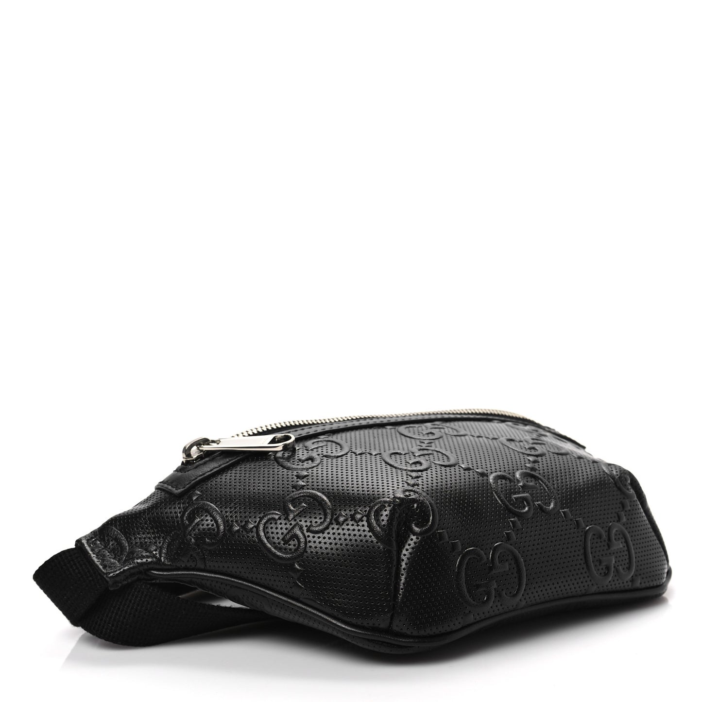 Calfskin GG Tennis Embossed Belt Bag Black