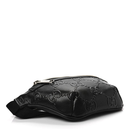 Gucci Calfskin GG Tennis Embossed Belt Bag Black 3 of 7