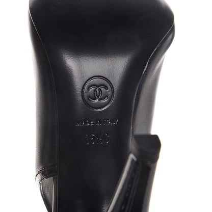 Chanel Patent Lambskin CC Bow Slingback Pumps 35.5 Black 7 of 9