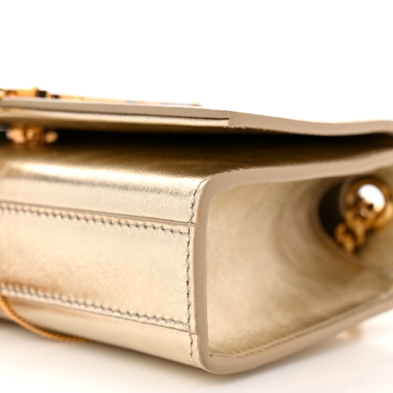 Saint Laurent SAINT LAURENT Calfskin Small Classic Monogram Kate Tassel Satchel Gold 10 of 10