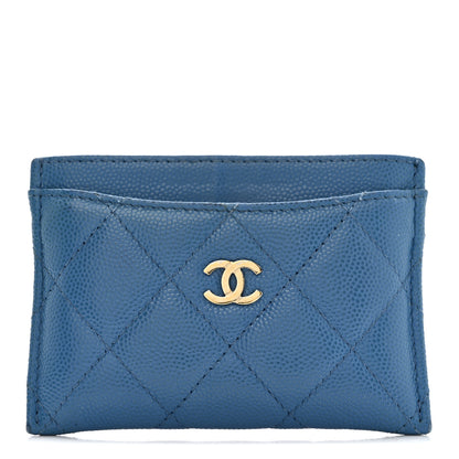 Chanel Caviar Quilted Card Holder Blue 1 of 8
