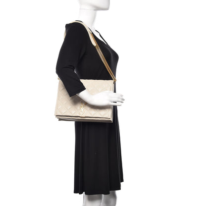 Saint Laurent Lambskin Quilted Small Becky Chain Bag Blanc Vintage 2 of 10