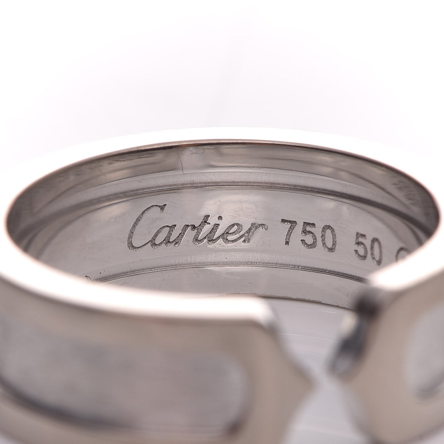 18K White Gold 7mm C De Ring 50 5.25