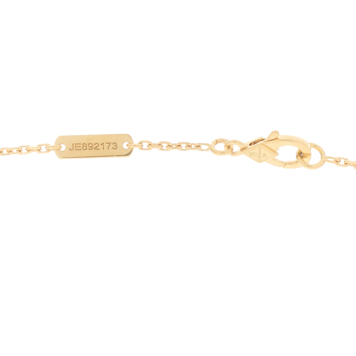 18K Yellow Gold Black Onyx Vintage Alhambra Pendant Necklace