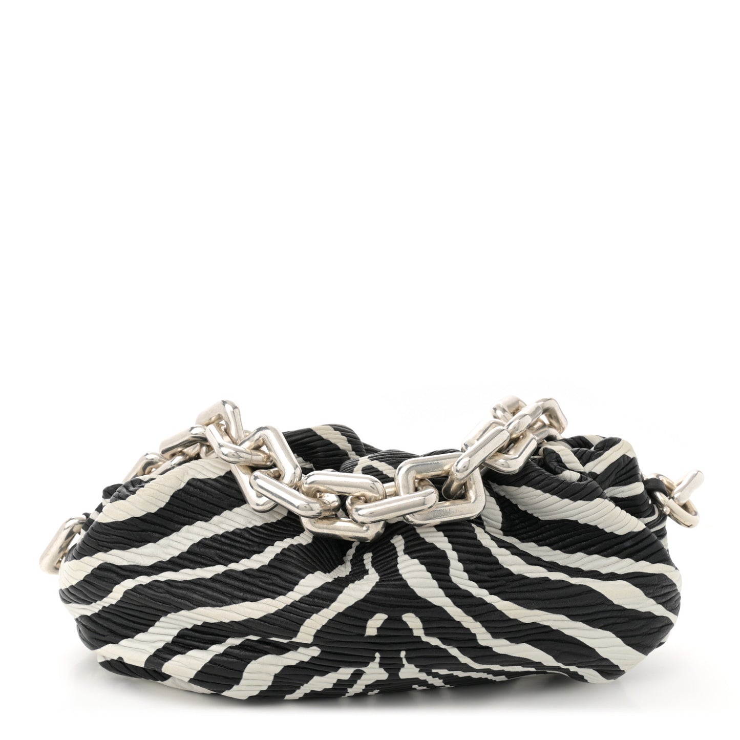 Nappa Zebra Print The Pouch Chain White Black