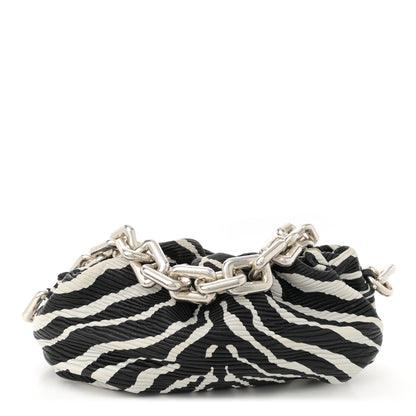 Bottega Veneta Nappa Zebra Print The Pouch Chain White Black 1 of 12