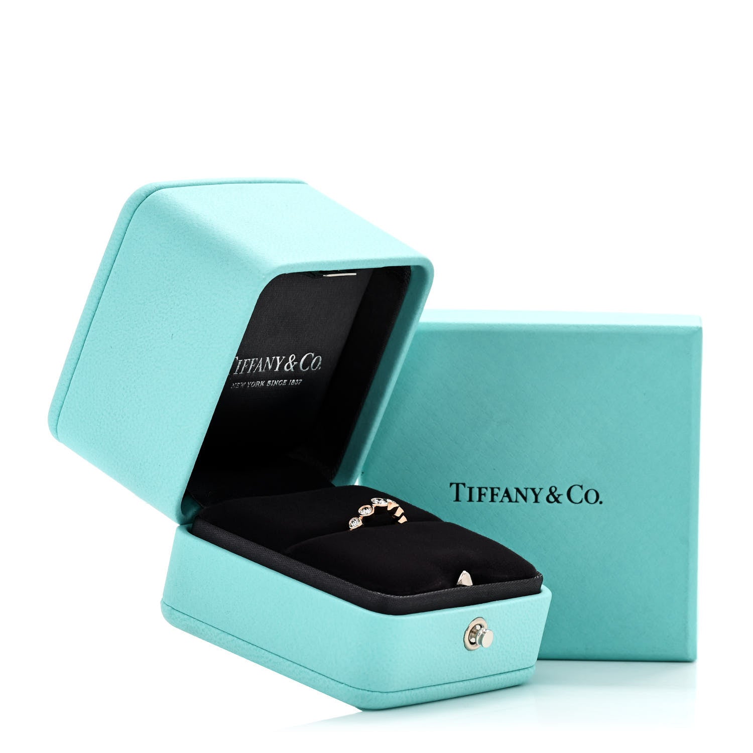 Tiffany 18K Rose Gold Diamond Jazz Graduated Band Ring 47 4 6 of 6
