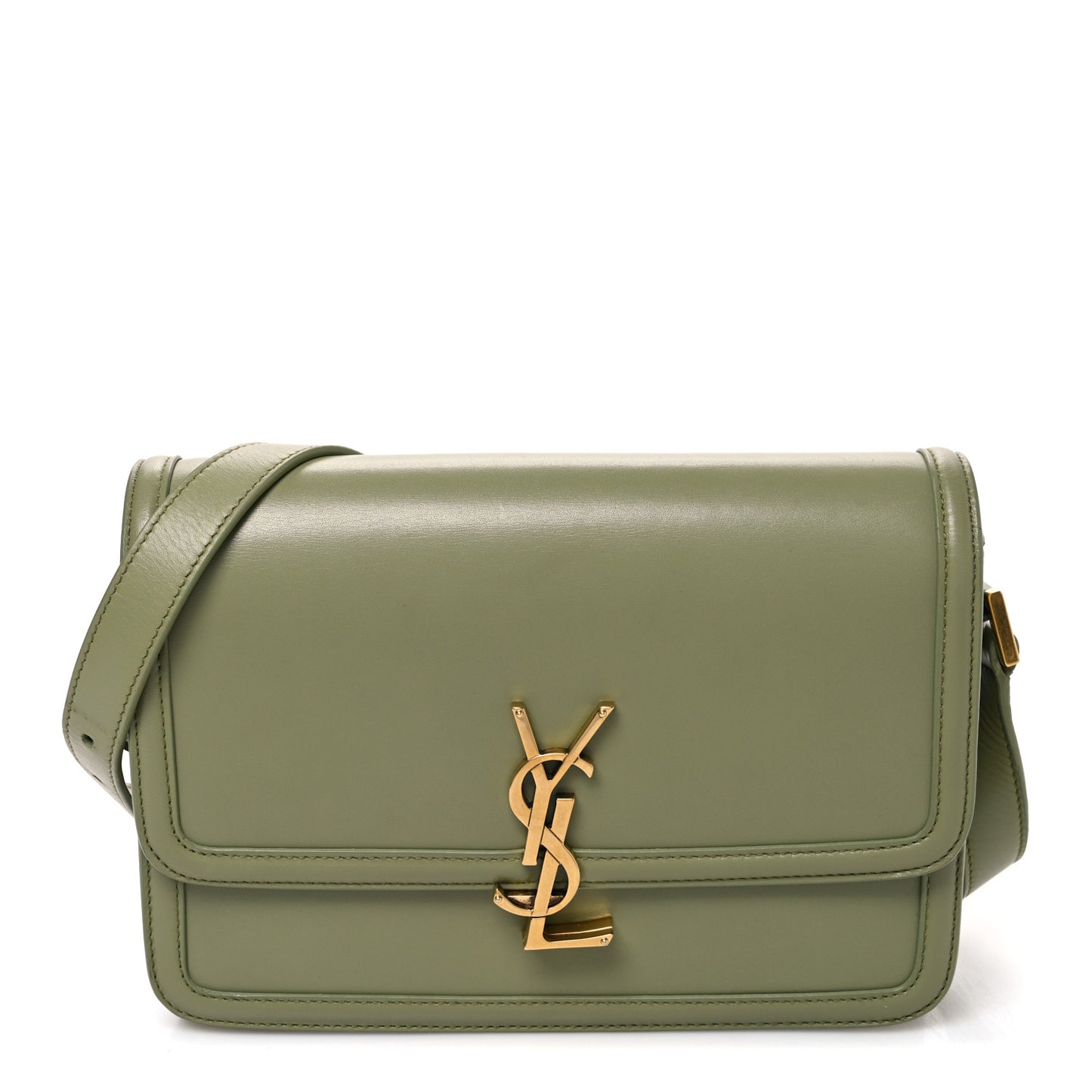 Box Calfskin Monogram Medium Solferino Satchel Light Sage