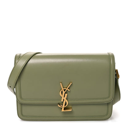 Saint Laurent Box Calfskin Monogram Medium Solferino Satchel Light Sage 1 of 11