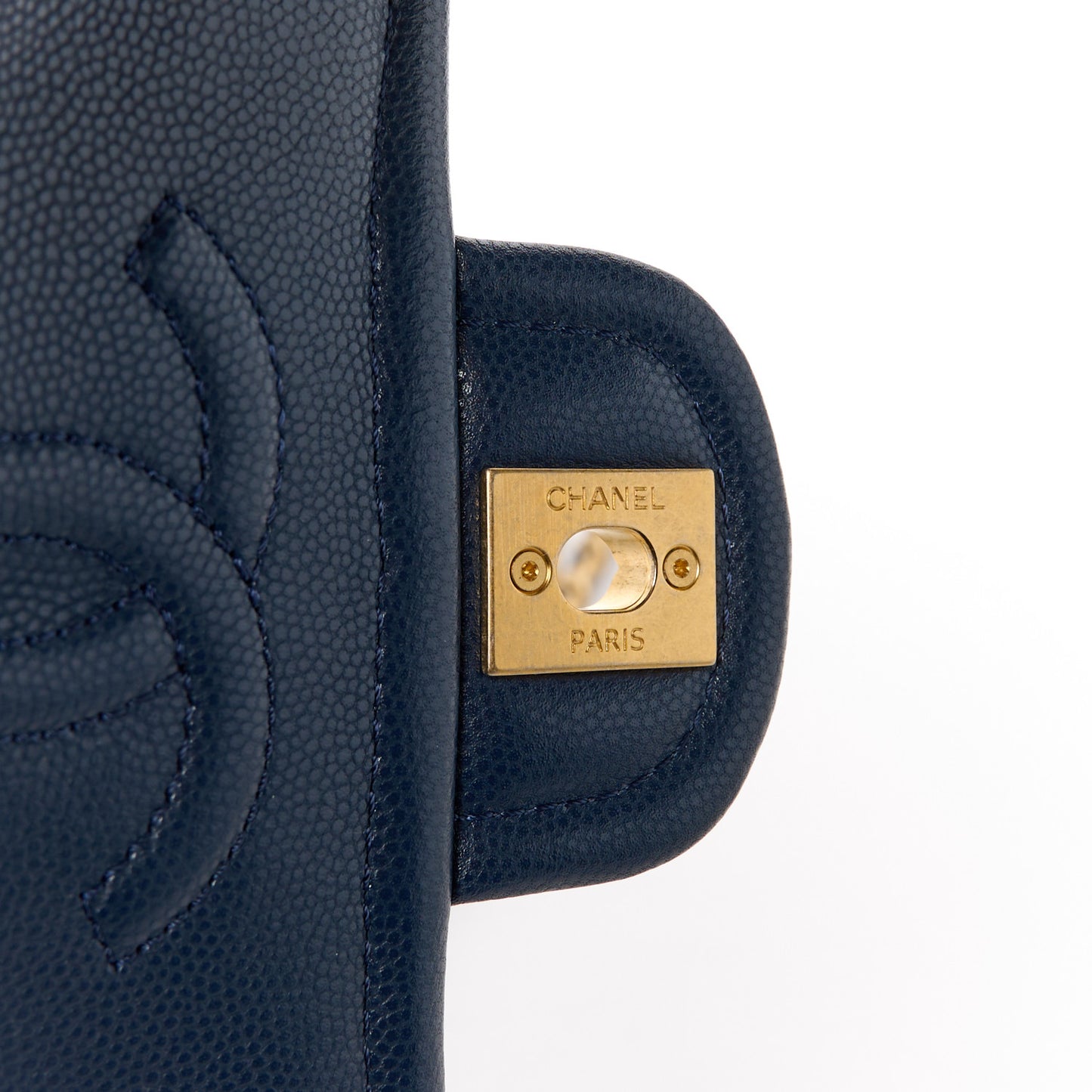 Caviar Quilted Mini Sweet Classic Flap Navy Blue