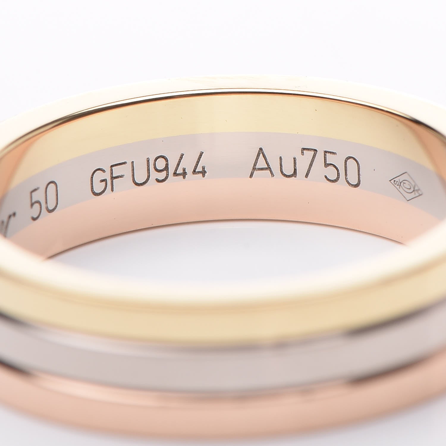 Cartier 18K Pink White Yellow Gold 4.8mm Vendome Louis Cartier Wedding Band Ring 50 5.25 5 of 6