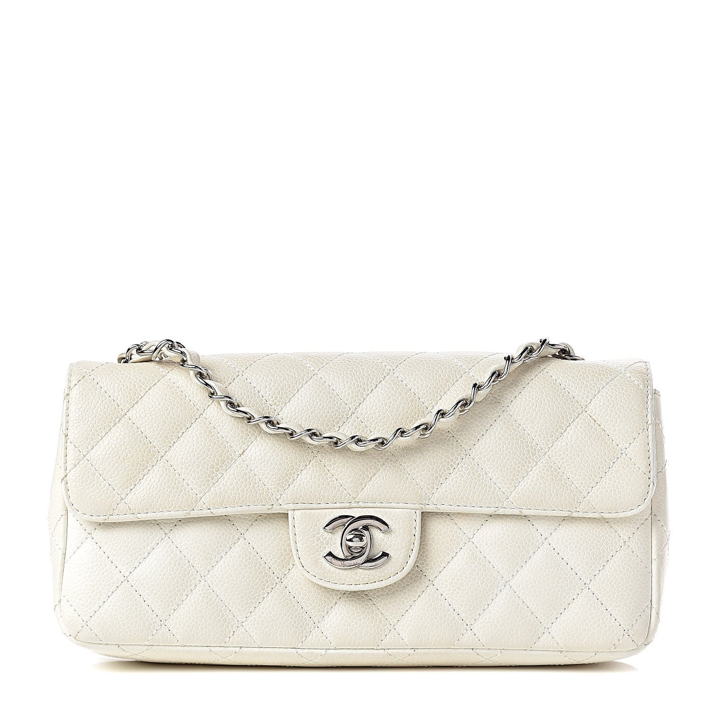 Caviar Quilted East West Flap White