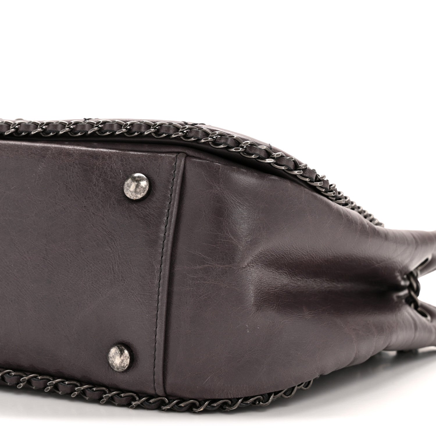 Chanel Calfskin Quilted Small CC Enchained Accordion Flap Purple 10 of 13