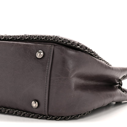 Chanel Calfskin Quilted Small CC Enchained Accordion Flap Purple 10 of 13