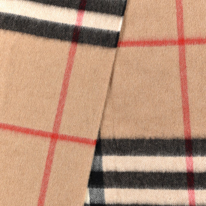 Burberry Cashmere Nova Check Fringe Scarf Camel 3 of 4
