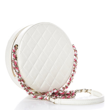 Chanel Lambskin Coco Lifesaver Round Bag Pink White 3 of 17