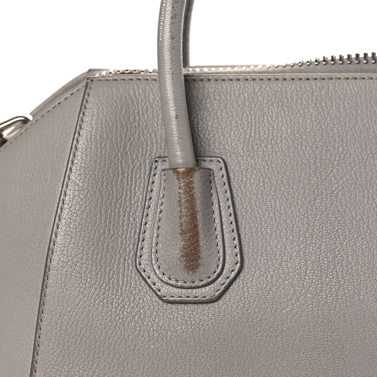 Sugar Goatskin Medium Antigona Pearl Grey