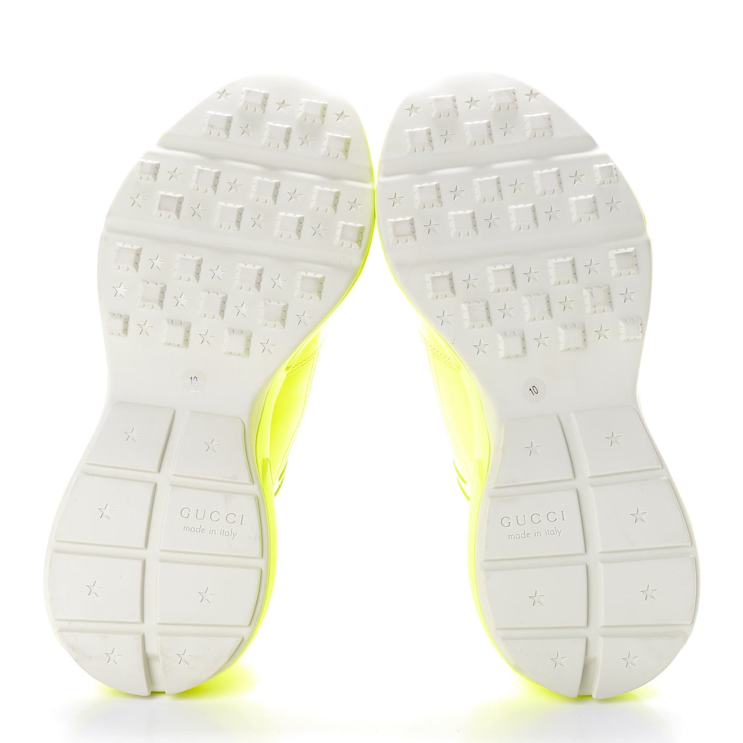 Calfskin Mens Rhyton Sneakers 10 Yellow Fluo