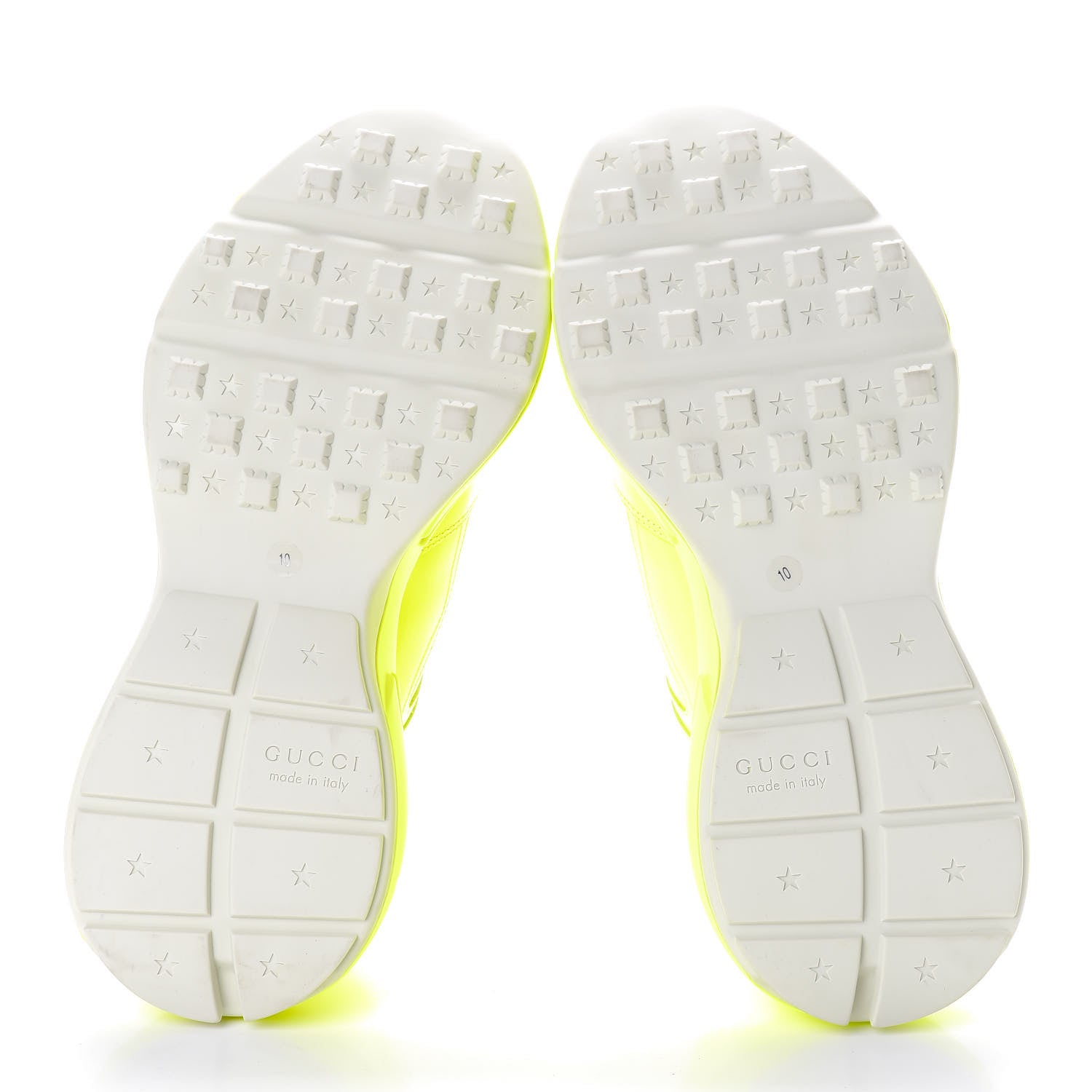 Gucci Calfskin Mens Rhyton Sneakers 10 Yellow Fluo 7 of 7