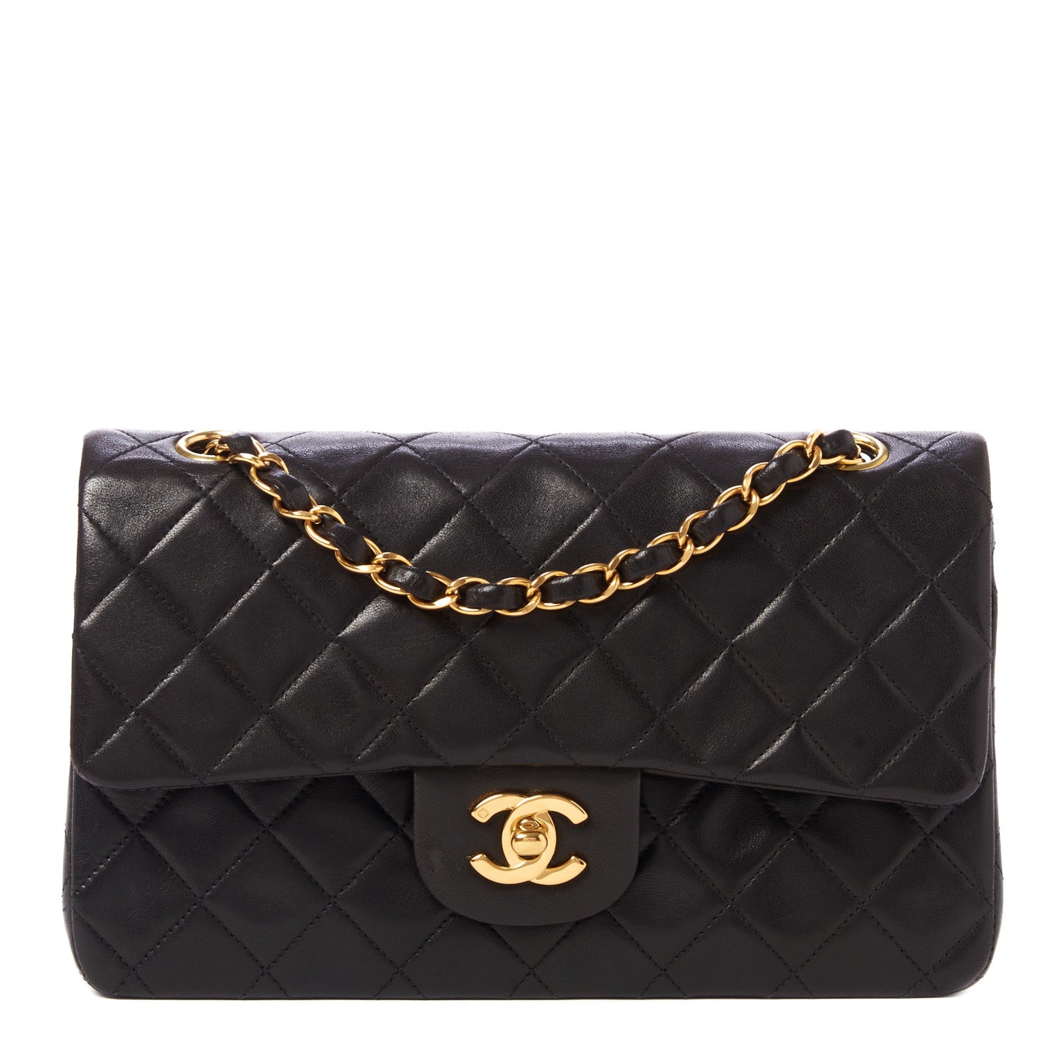 Chanel Lambskin Quilted Small Double Flap Black 1 of 10