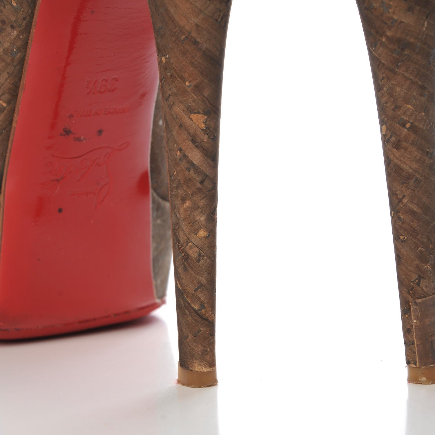Christian Louboutin Cork Bianca 140 Slingback Pumps 39.5 Brown 12 of 17