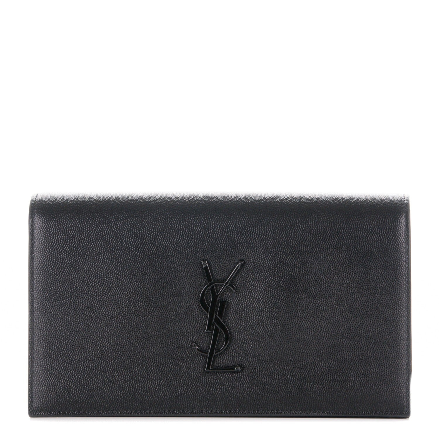 Saint Laurent Grain De Poudre Classic Monogram Clutch Nero Black 1 of 6