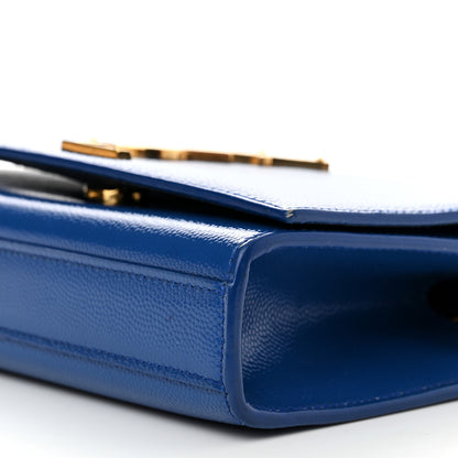 Saint Laurent Grain De Poudre Small Classic Monogram Kate Satchel Royal Blue 10 of 16