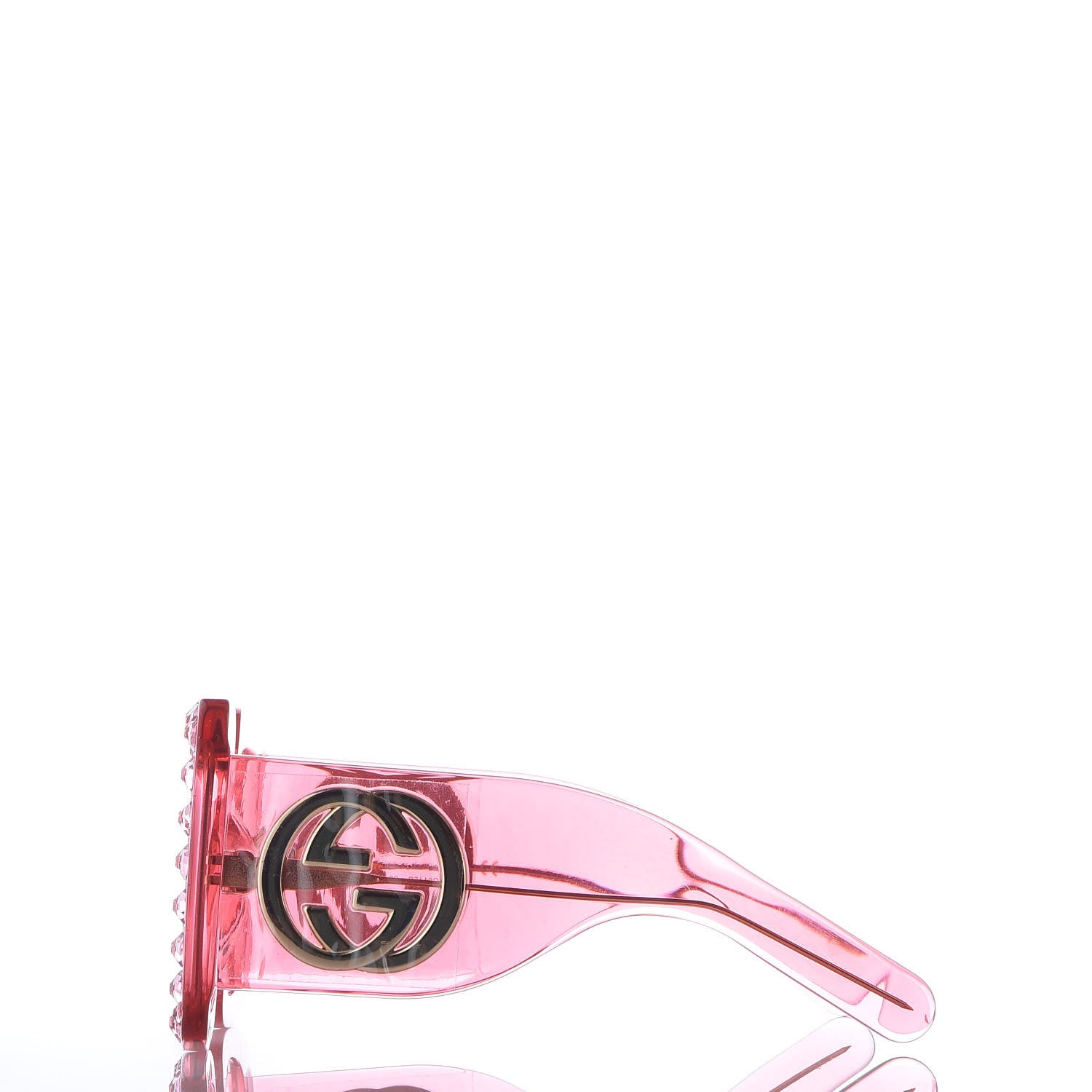 Gucci Acetate Crystal Oversize Sunglasses GG0148S Pink 3 of 6