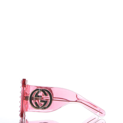 Gucci Acetate Crystal Oversize Sunglasses GG0148S Pink 3 of 6