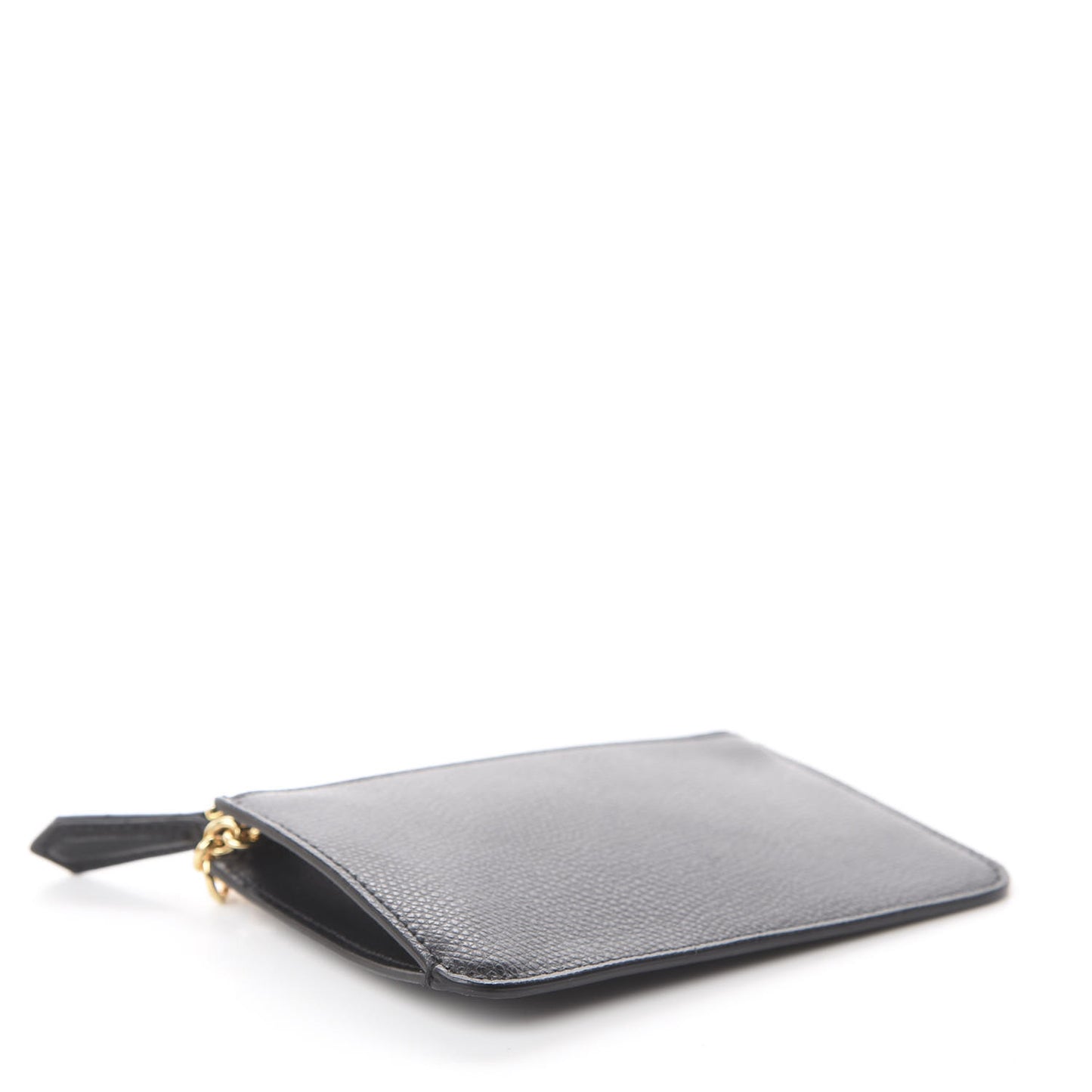 Grained Calfskin Coin Pouch Key Case Black
