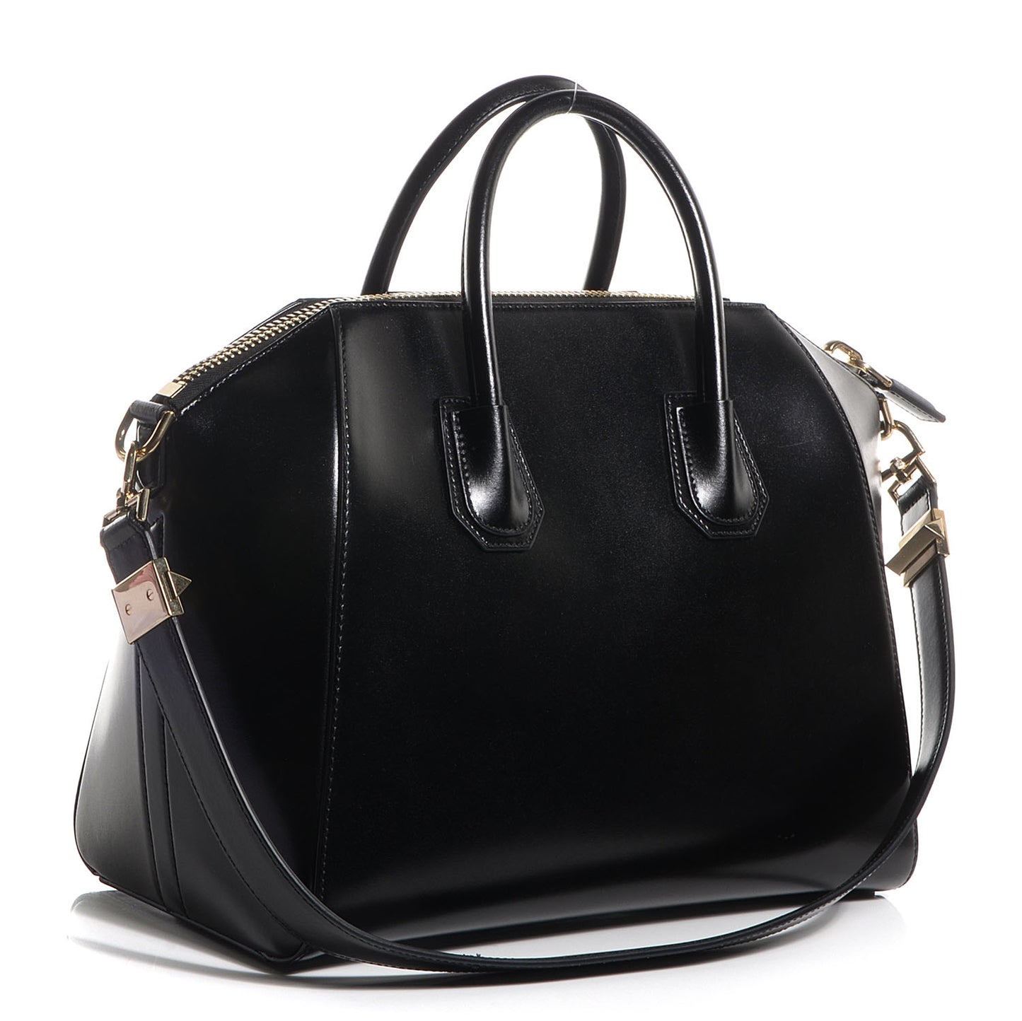 Shiny Lord Calfskin Medium Antigona Black