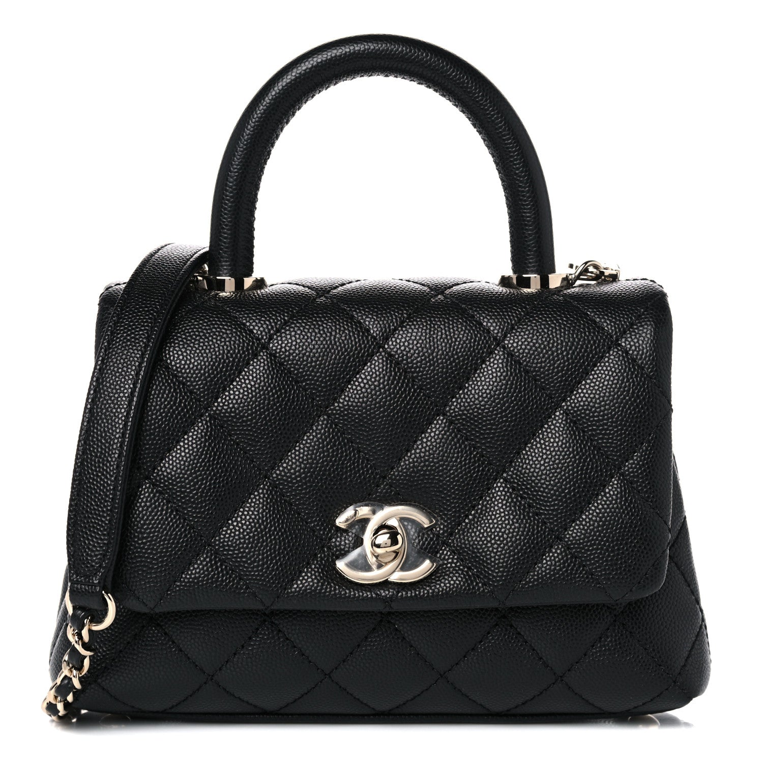Chanel Caviar Quilted Extra Mini Coco Handle Flap Black 1 of 9