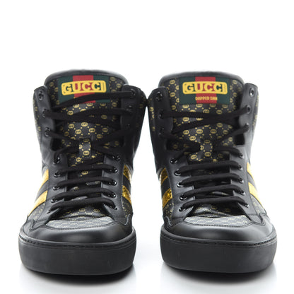 Gucci X DAPPER DAN Calfskin Laminated Ayers GG Micro Monogram Mens High Top Sneakers 10 Black 2 of 7