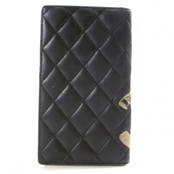 Leather Python Cambon Wallet Black
