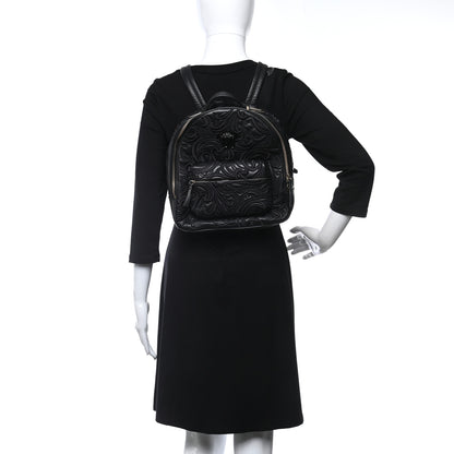 Versace Calfskin Embroidered Baroque Palazzo Backpack Black 3 of 9