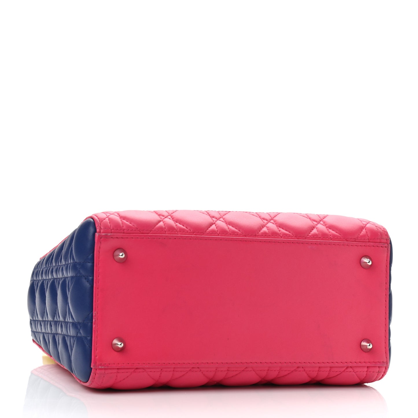 Lambskin Cannage Medium Tri-Color Lady Dior Pink Blue Yellow