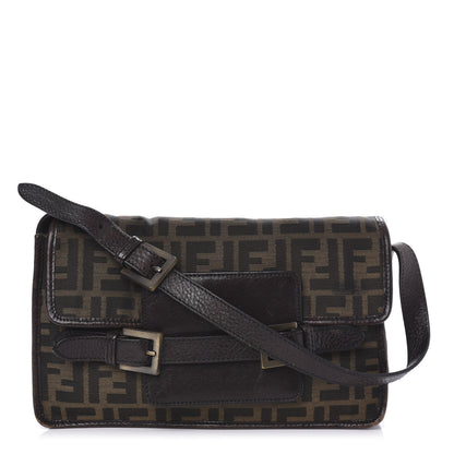 Fendi Zucca Calfskin Shoulder Bag Tobacco 1 of 12