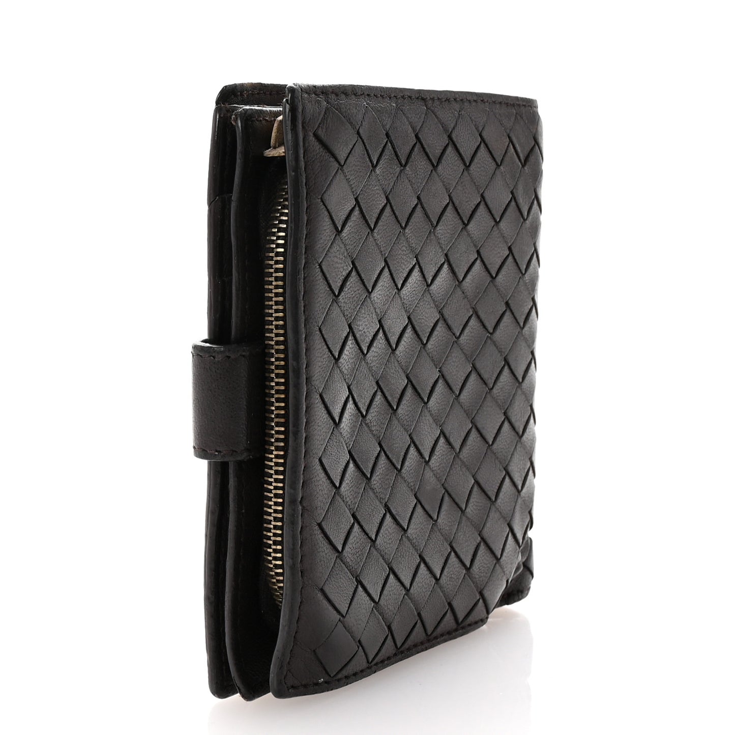 Nappa Intrecciato French Flap Wallet Ebano