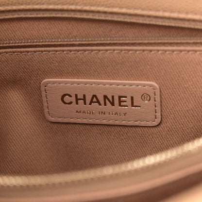 Chanel Caviar Lizard Embossed Quilted Small Coco Handle Flap Beige 6 of 13