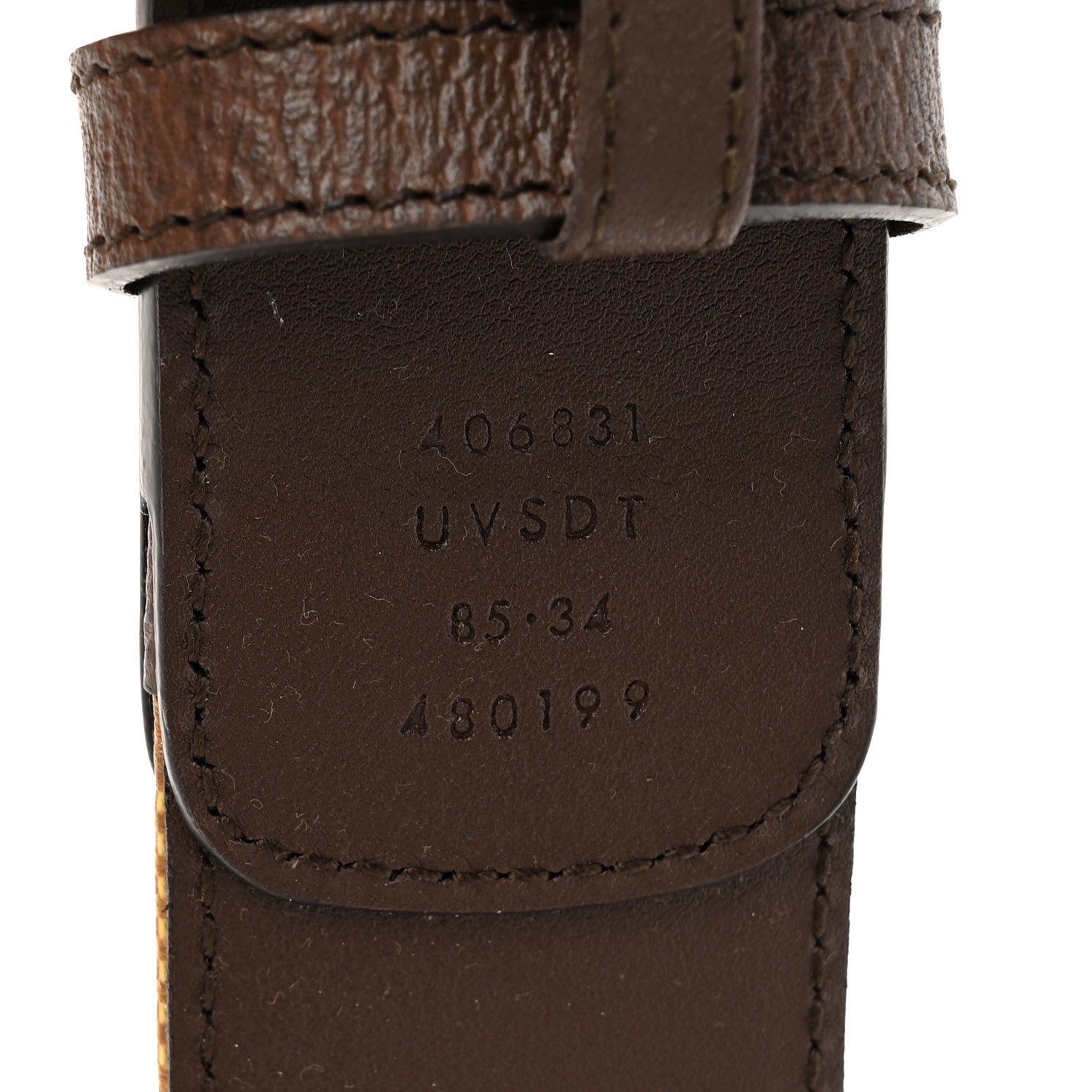 Gucci X ADIDAS Canvas Calfskin Double G 40mm Belt 85 34 Brown 3 of 5
