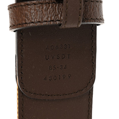 Gucci X ADIDAS Canvas Calfskin Double G 40mm Belt 85 34 Brown 3 of 5