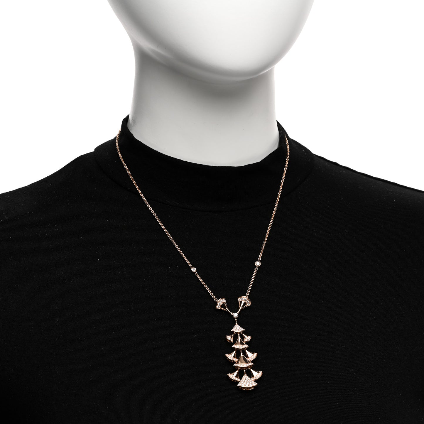 18K Rose Gold Diamond Diva's Dream Pendant Necklace