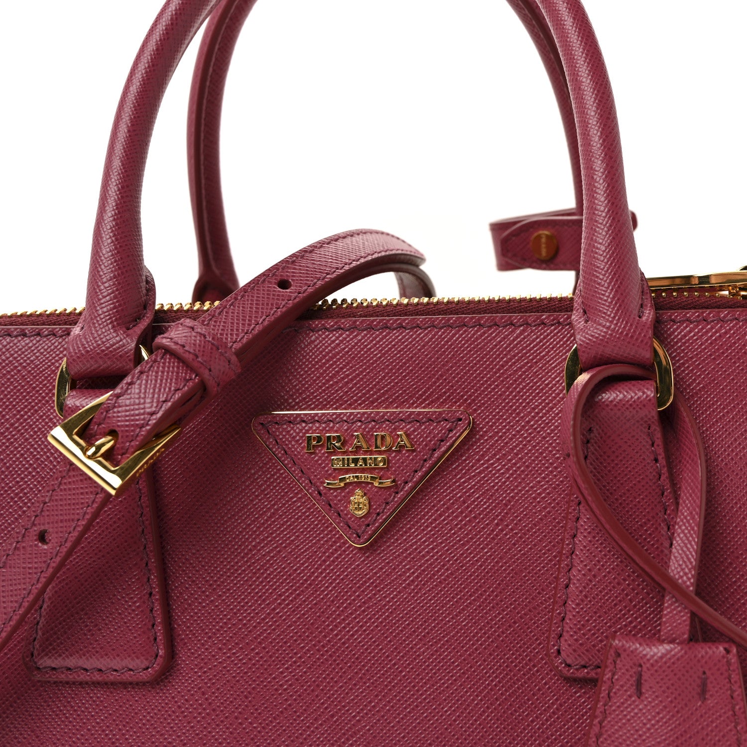 Prada Saffiano Mini Galleria Double Zip Tote Fuxia 7 of 9
