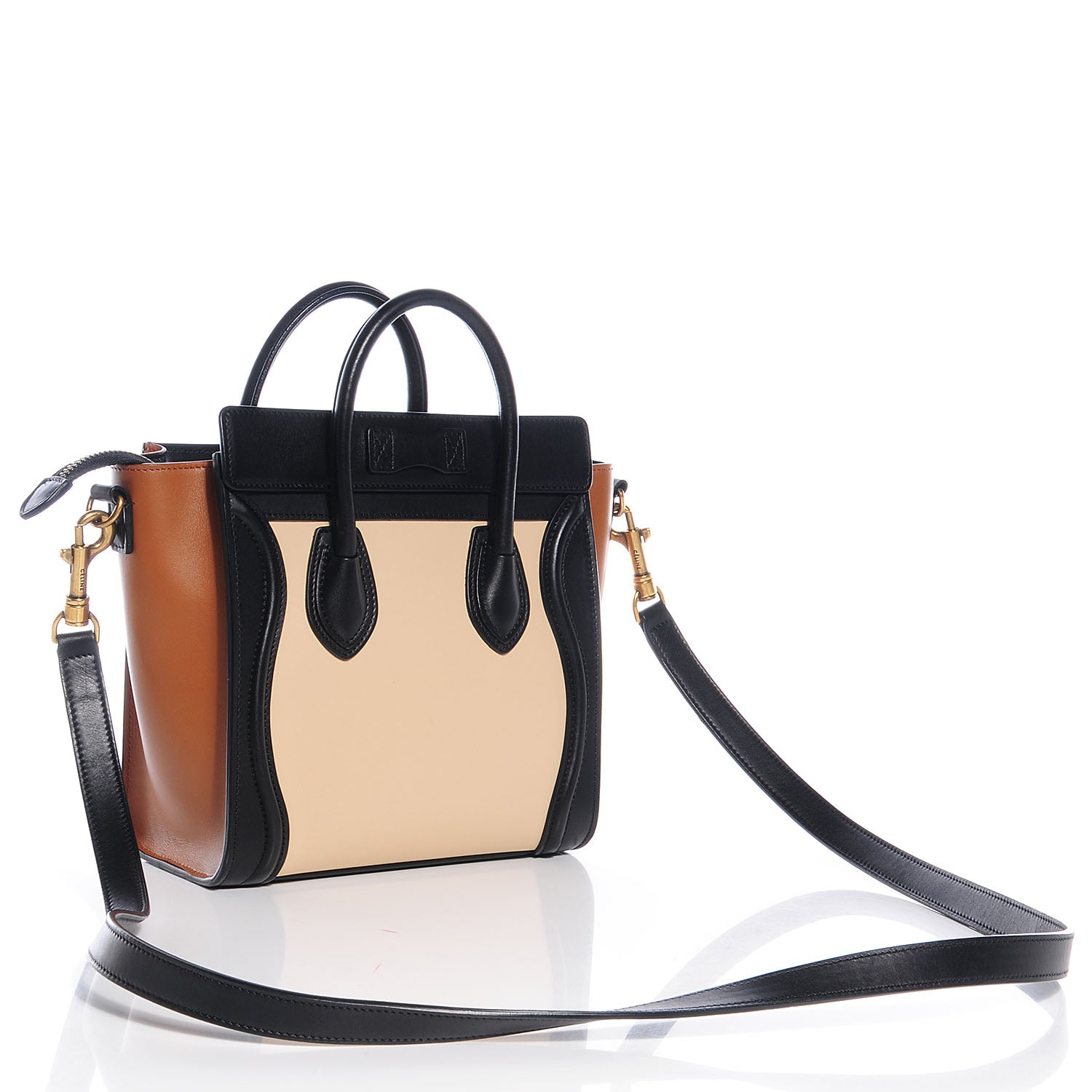 Celine Satin Calfskin Nano Tri-Color Luggage Seashell 3 of 10