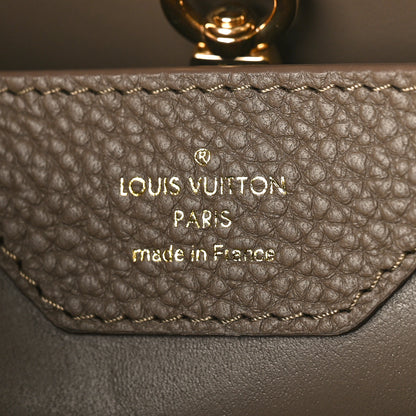 Louis Vuitton Taurillon Capucines MM Smokey Brown Green Creme Pink 6 of 8