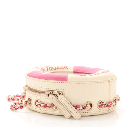 Chanel Lambskin Coco Lifesaver Round Bag Pink White 4 of 12
