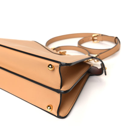 Fendi Vitello Seta Nappa Bi-Color Small Peekaboo I SEE U Satchel Miele Scuro Light Rose Ghianda 8 of 9