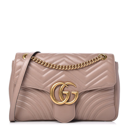 Gucci Calfskin Matelasse Medium GG Marmont Shoulder Bag Porcelain Rose 1 of 11